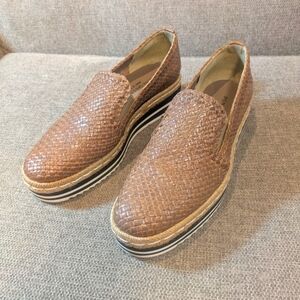 Pons Quintana Woven Leather Platform Loafer size EU 38 US 8